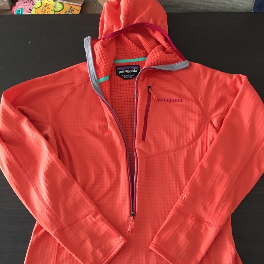 Orange Patagonia zip up / pullover